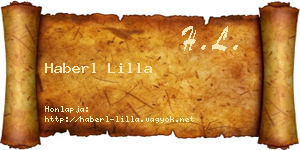 Haberl Lilla névjegykártya